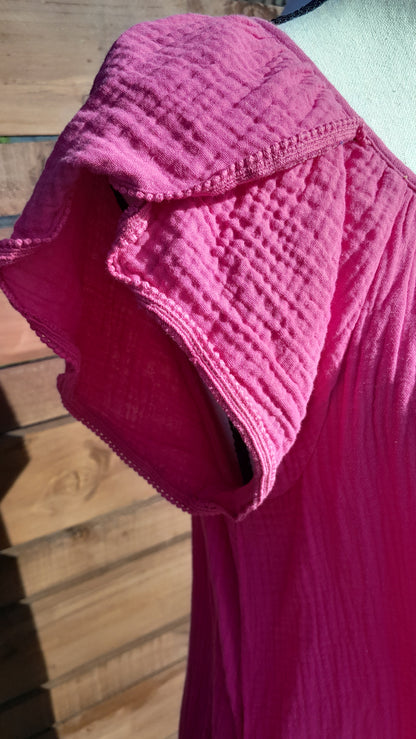 Soft Fuchsia Dress w/ Pockets, size 14