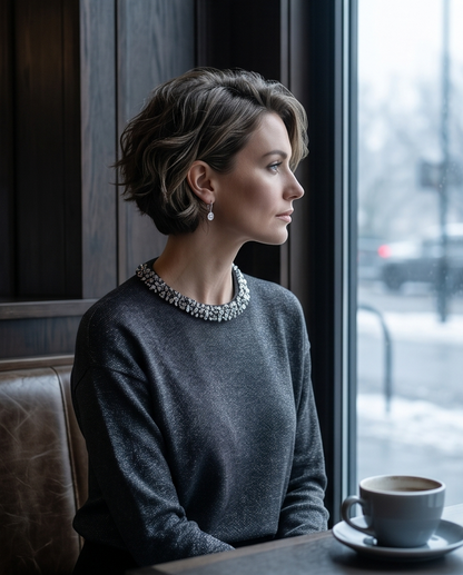 Diamond Collar Sweater top