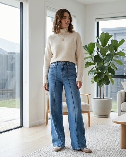 Bright Line Wide Leg Jeans