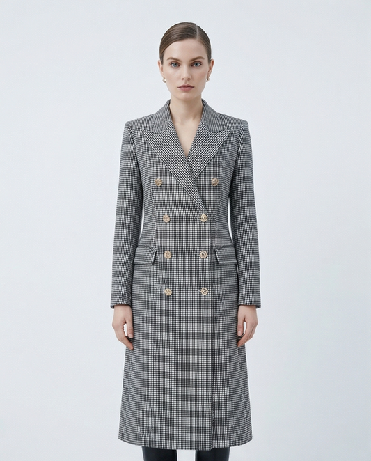 Houndstooth Trench Coat