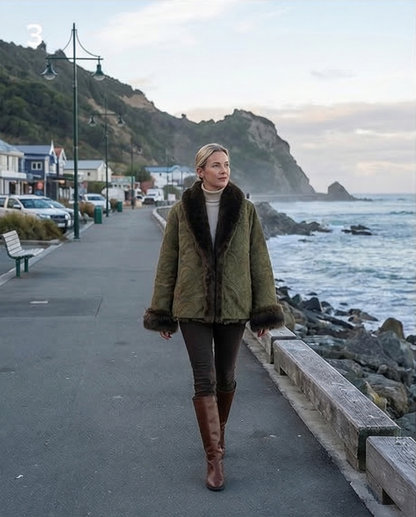 Faux Fur trimmed Embroidered Short Coat