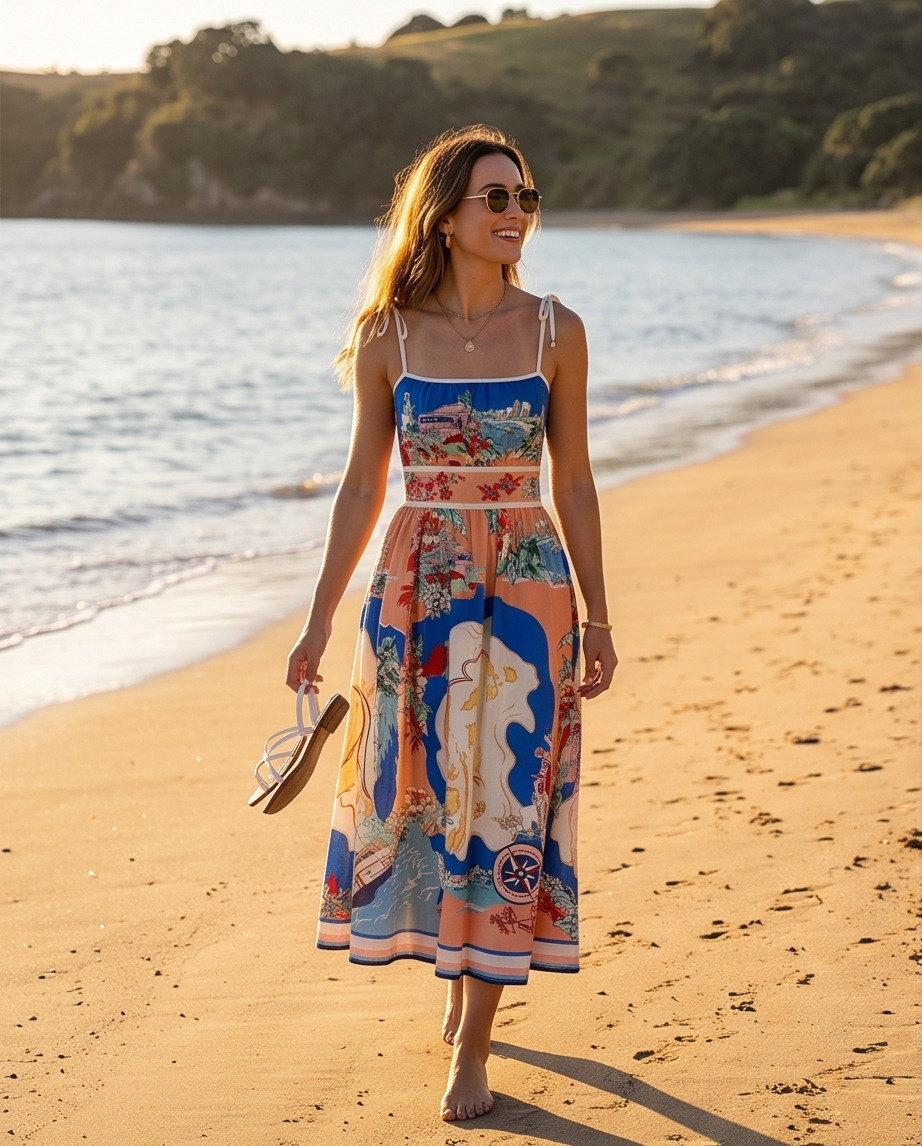 Palm Tree Picnic Dress