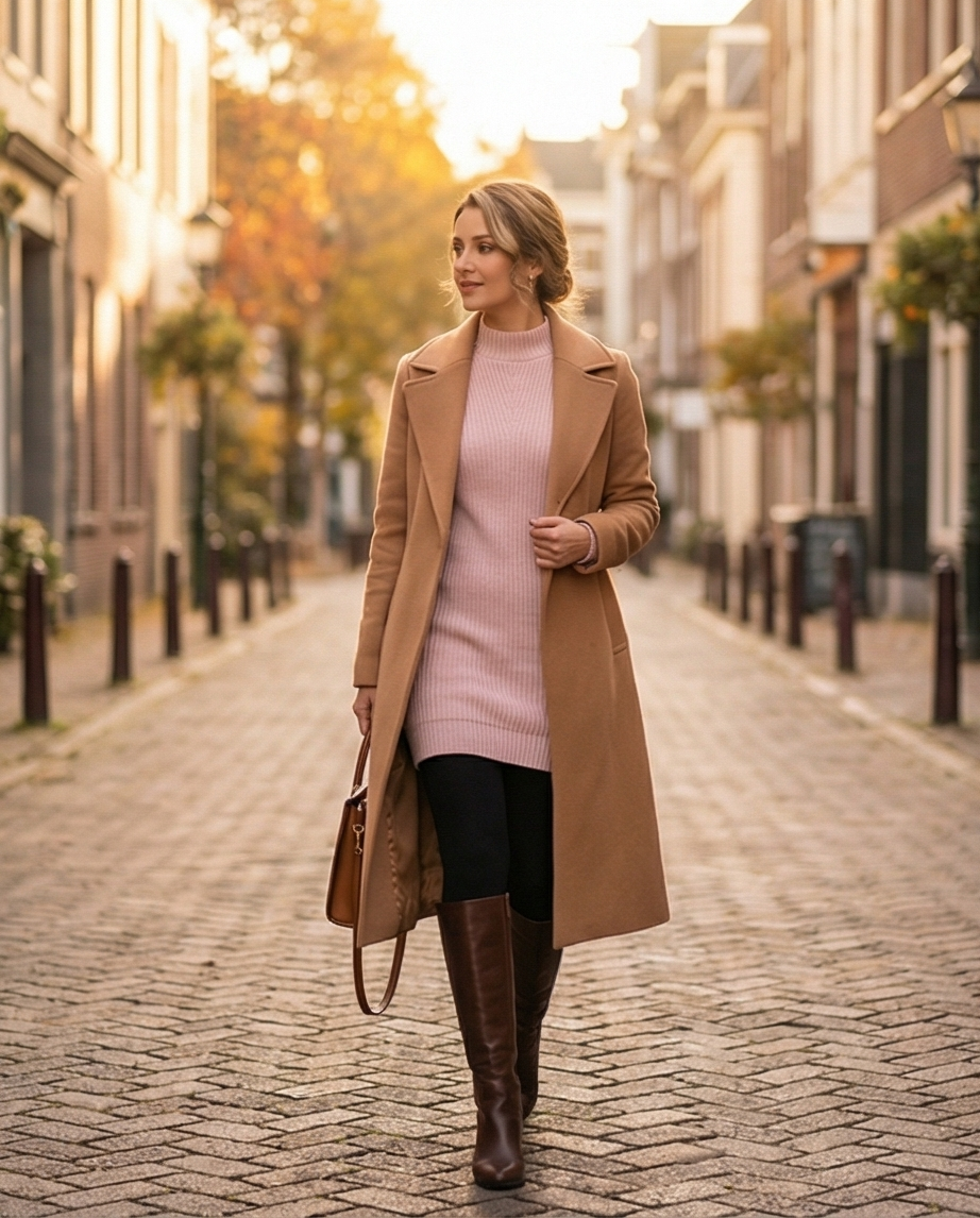 Turtleneck Raglan Sleeve Sweater Dress