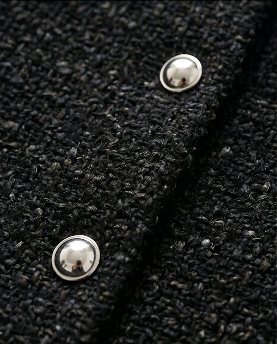 Tweed Single Breasted Short Coatigan