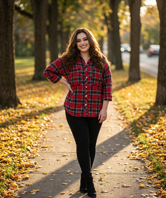 Plaid Button-Down Shirt