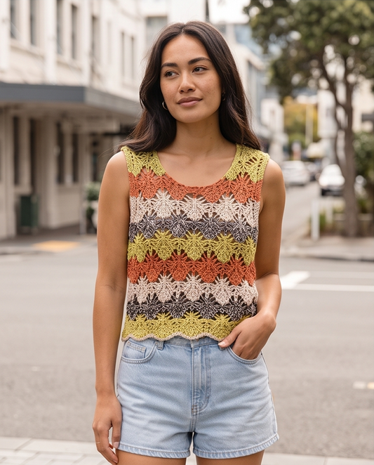 Woven Striped Knitwear Top