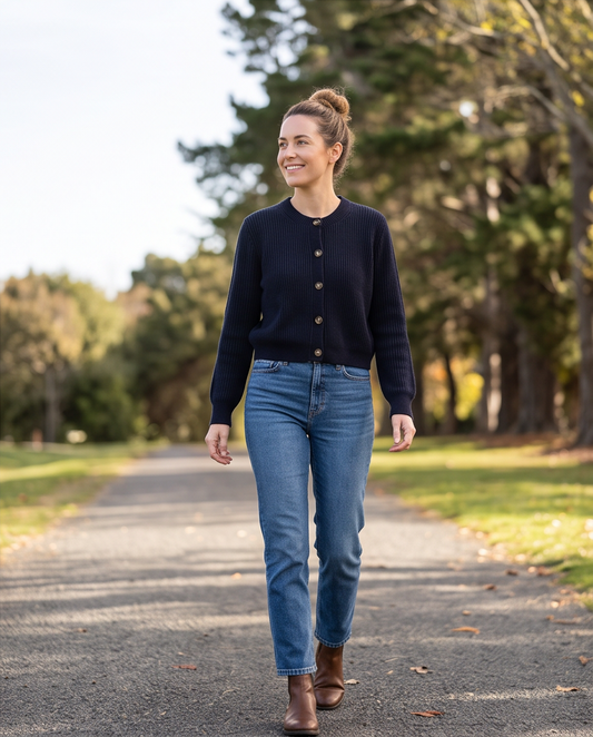 Simple Navy Blue Cardigan