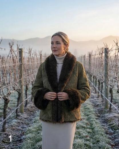 Faux Fur trimmed Embroidered Short Coat