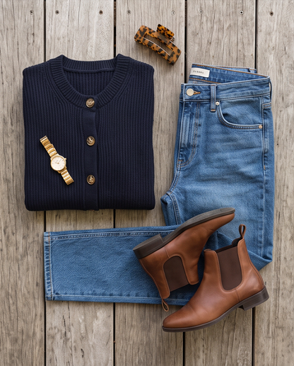 Simple Navy Blue Cardigan