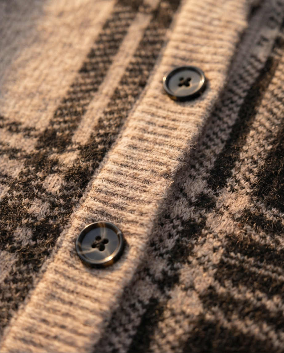Coffee Plaid Cardigan