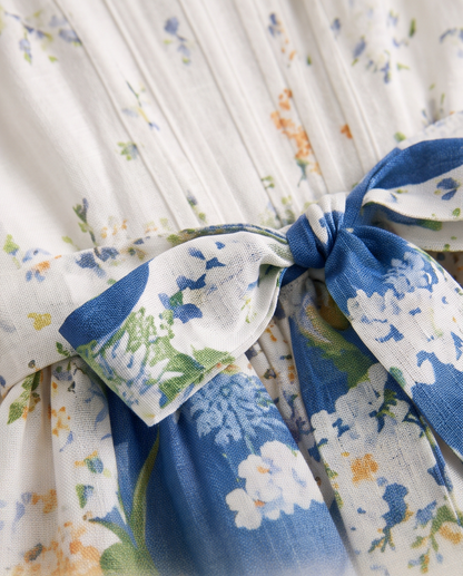 Daylight Fishbone Floral Midi Dress
