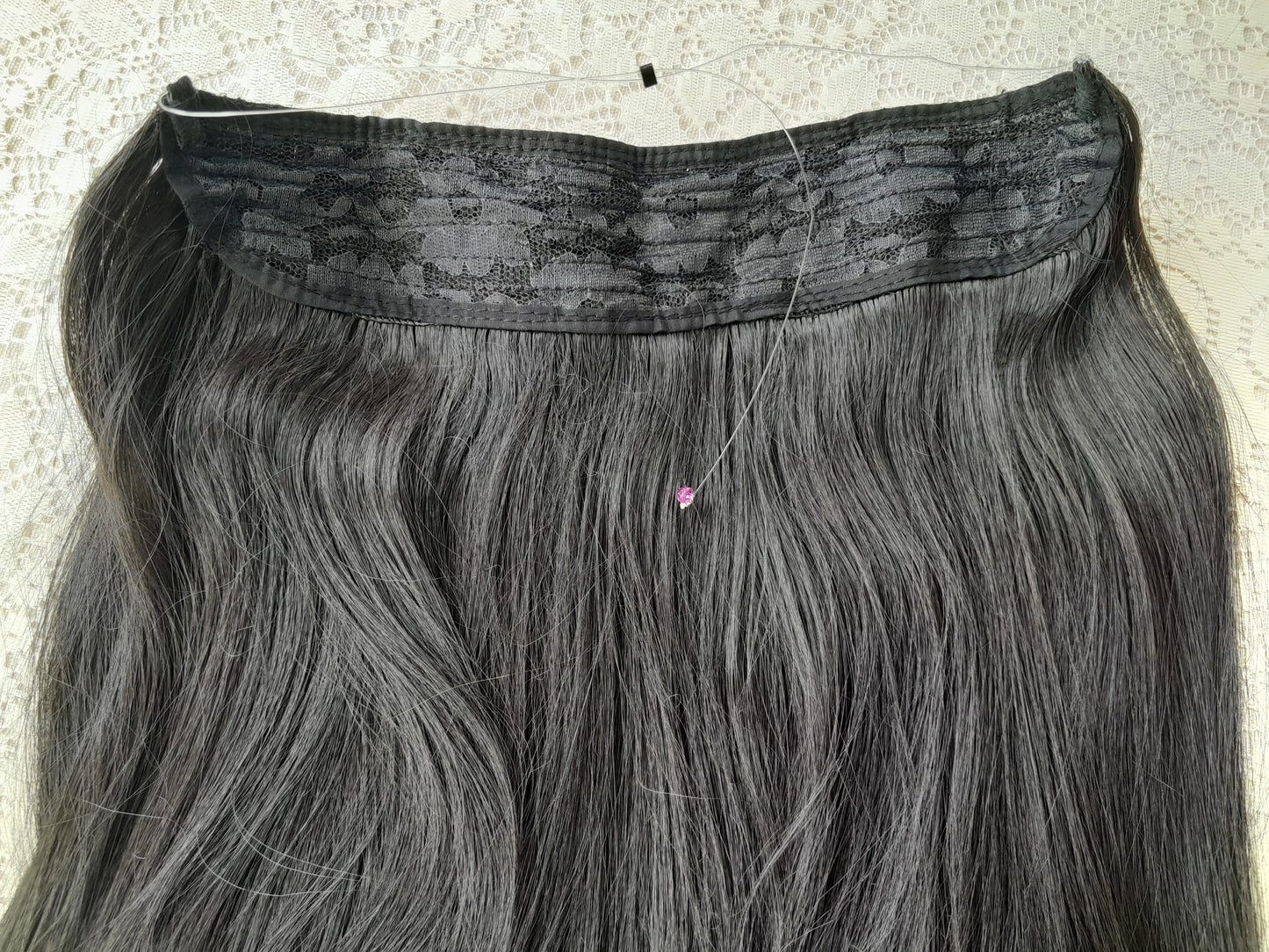 Dark Brown/ Black Straight Halo Hair Extensions