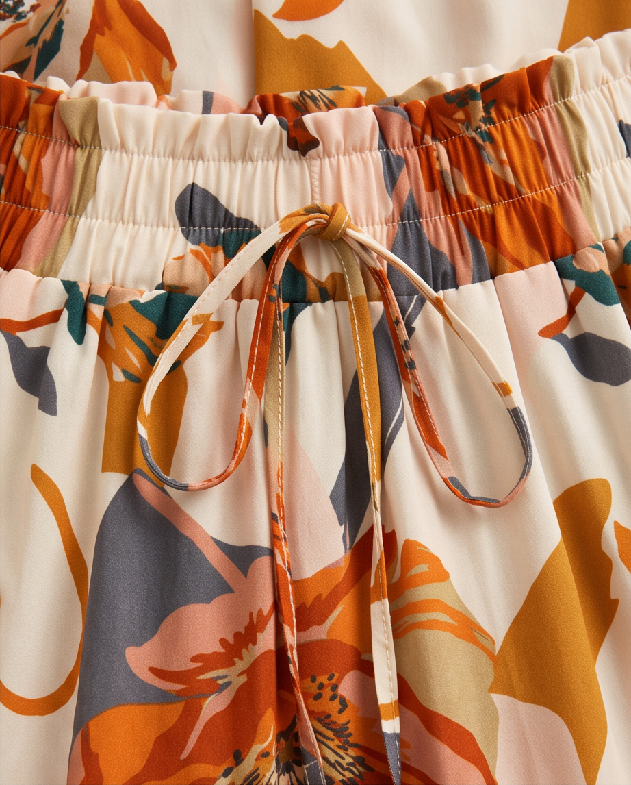 Floral Print Tiered Ruffle Midi Skirt