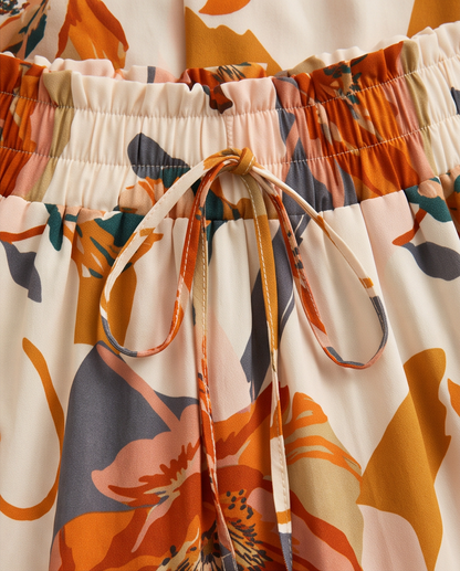Floral Print Tiered Ruffle Midi Skirt