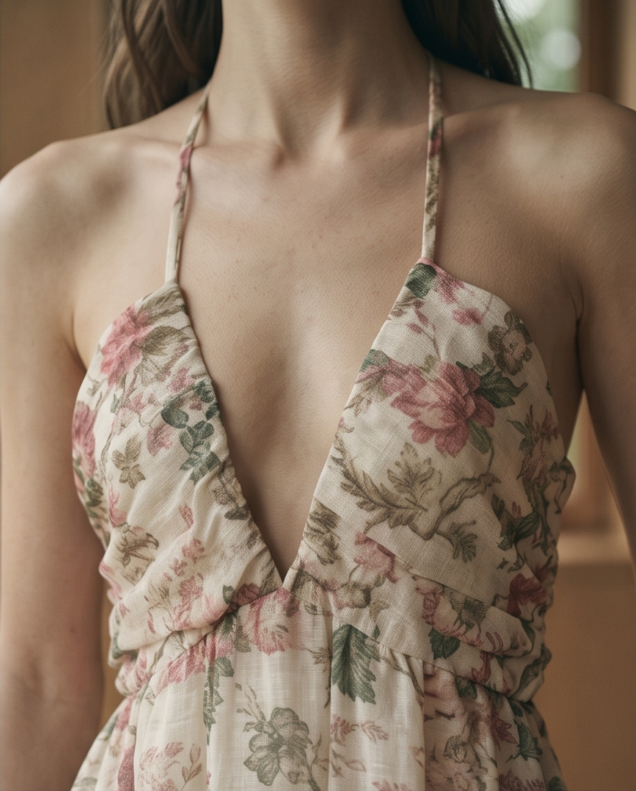 Printed Floral Halter Dress