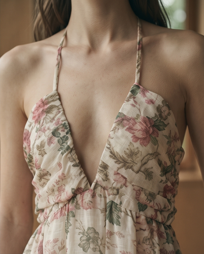 Printed Floral Halter Dress