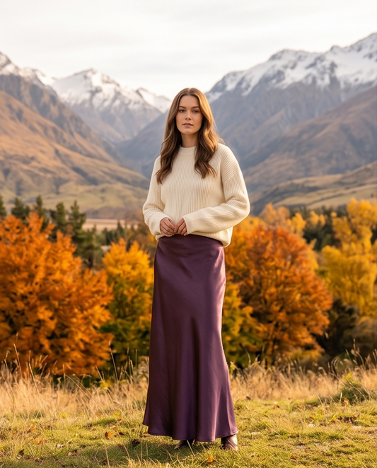 Fleece lined Satin Micro Fishtail Skirt