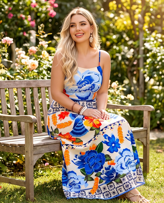 Floral Print Spaghetti Strap Dress