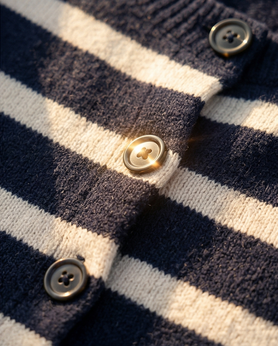 Navy Striped Cardigan
