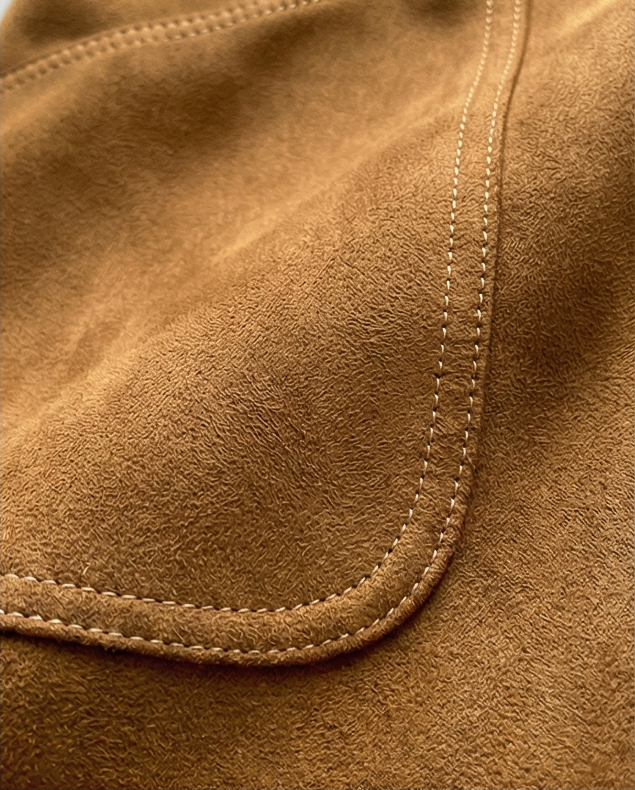 Faux Suede Large Pocket A-line Skirt